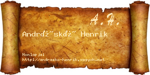 Andráskó Henrik névjegykártya
